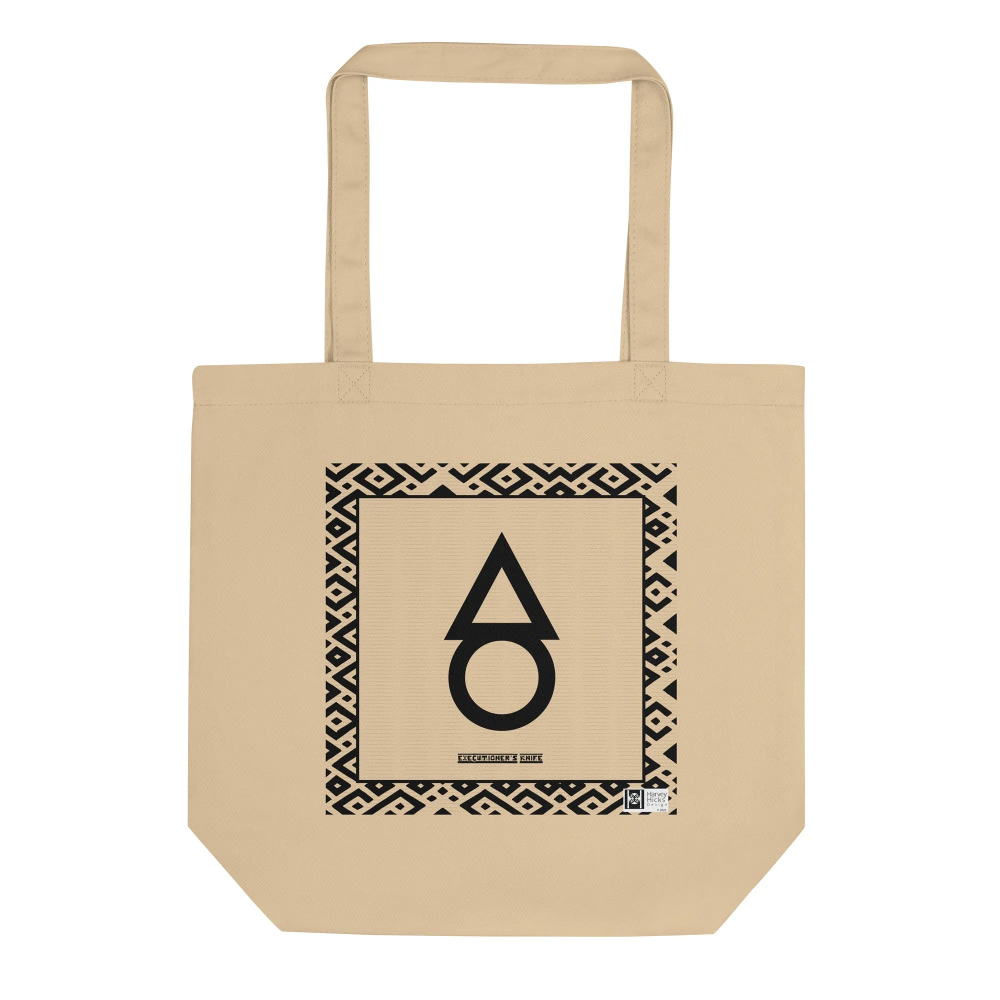 100% cotton Eco Tote Bag, featuring the Adinkra symbol for cutting through, clarity