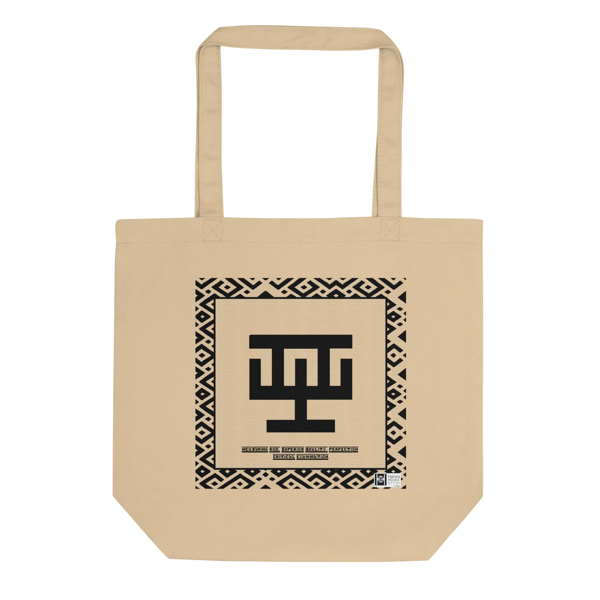 100% cotton Eco Tote Bag, featuring the Adinkra symbol for perfection