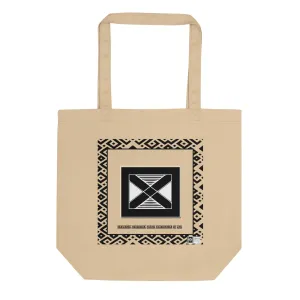 100% cotton Eco Tote Bag, featuring the Adinkra symbol for resilience