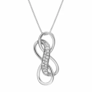 1/10 cttw Diamond Double Infinity Pendant in 10K White Gold