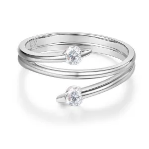14K White Gold Trendy Ring 0.2ct Natural Diamond