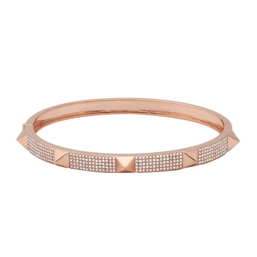 14KT Gold Diamond Aria Spike Bangle Bracelet