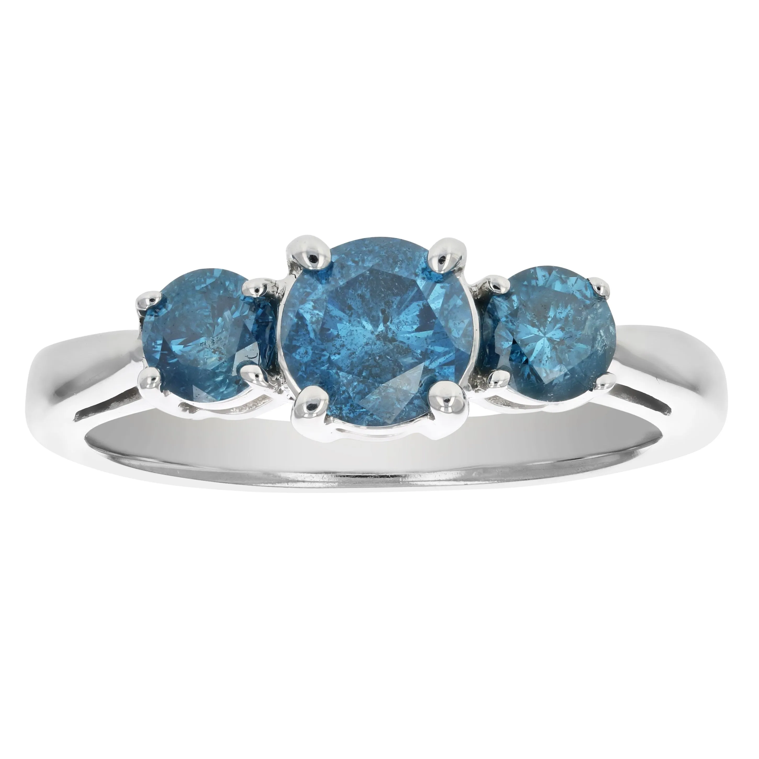 1.50 cttw Blue Diamond Ring in 14K White Gold