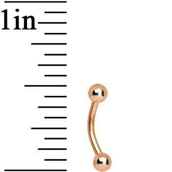 16 Gauge 5/16 Rose Gold Plated Curved Barbell