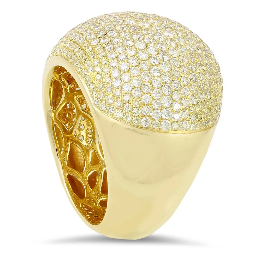 18K yellow gold ring with 3.16 CT diamonds and 0.74 CT yellow diamonds