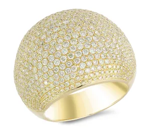 18K yellow gold ring with 3.16 CT diamonds and 0.74 CT yellow diamonds