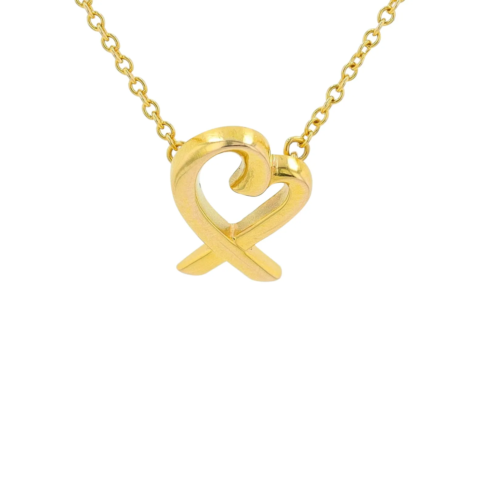 18K YG Tiffany & CO Loving Heart Necklace