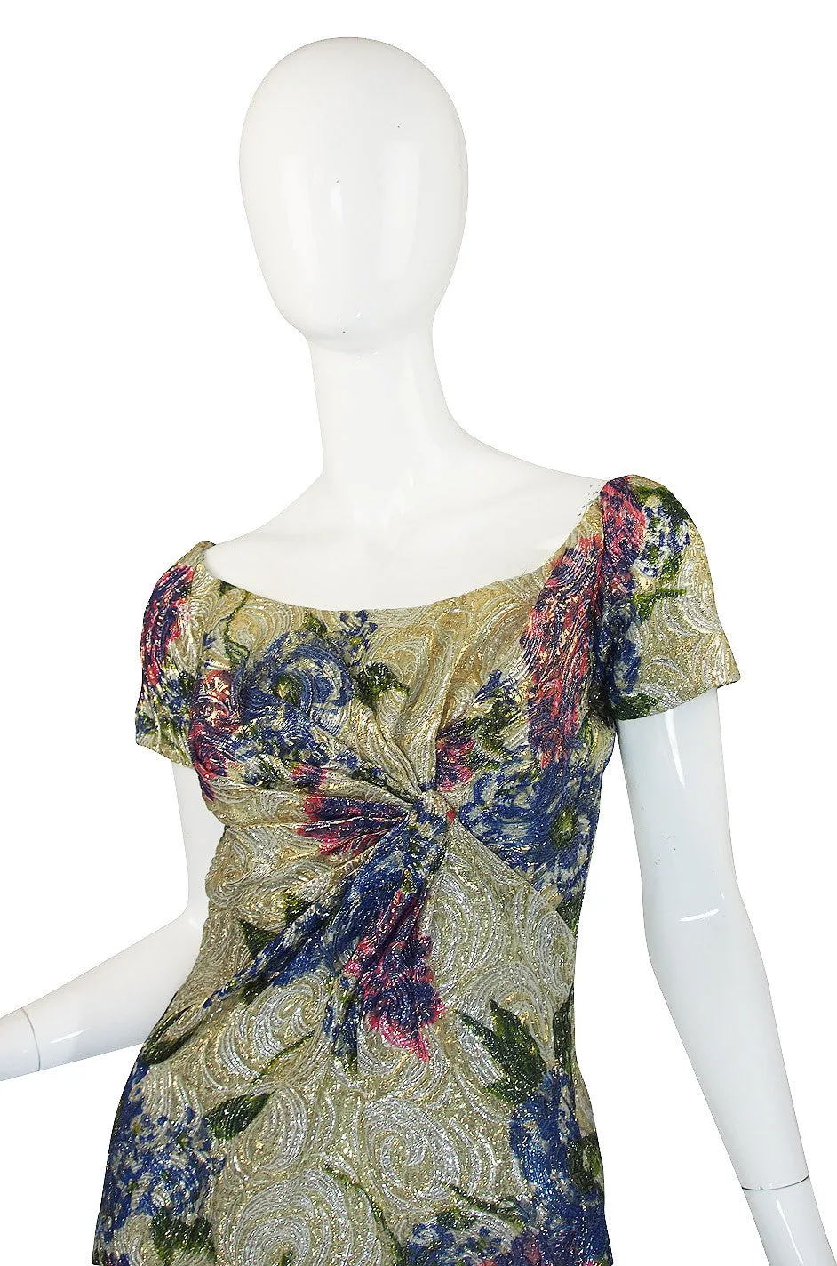 1950s Vavoom Ceil Chapman Metallic Wiggle Dress