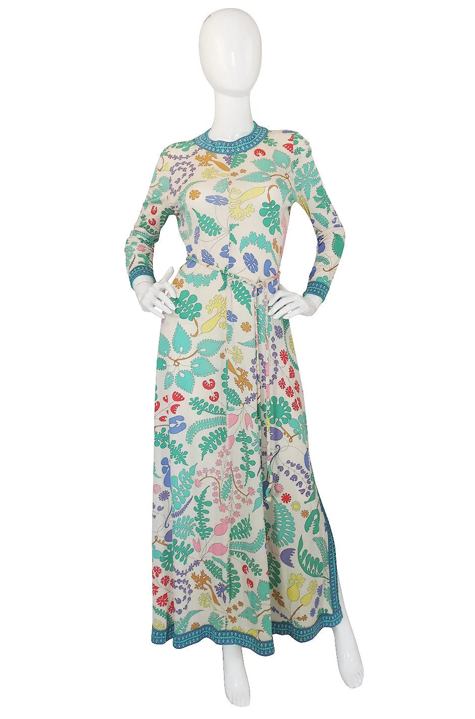 1970s Amazing Bessi Floral Maxi Dress