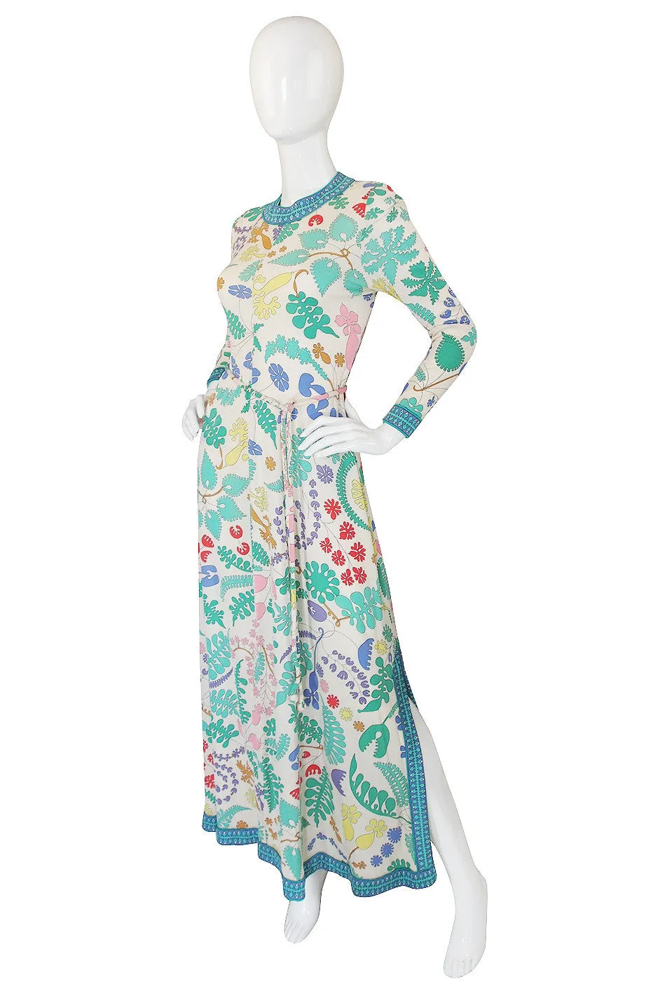 1970s Amazing Bessi Floral Maxi Dress
