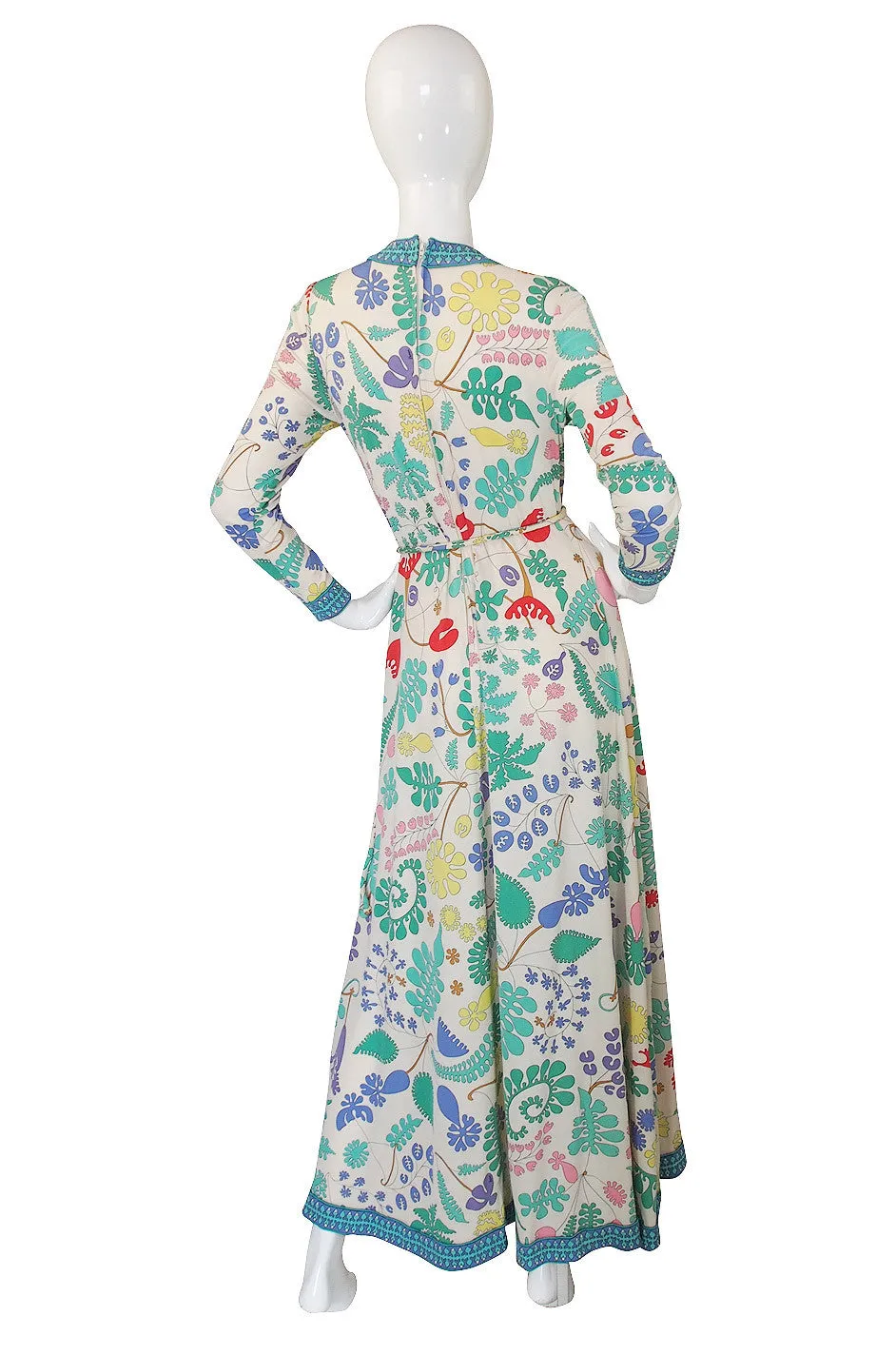 1970s Amazing Bessi Floral Maxi Dress
