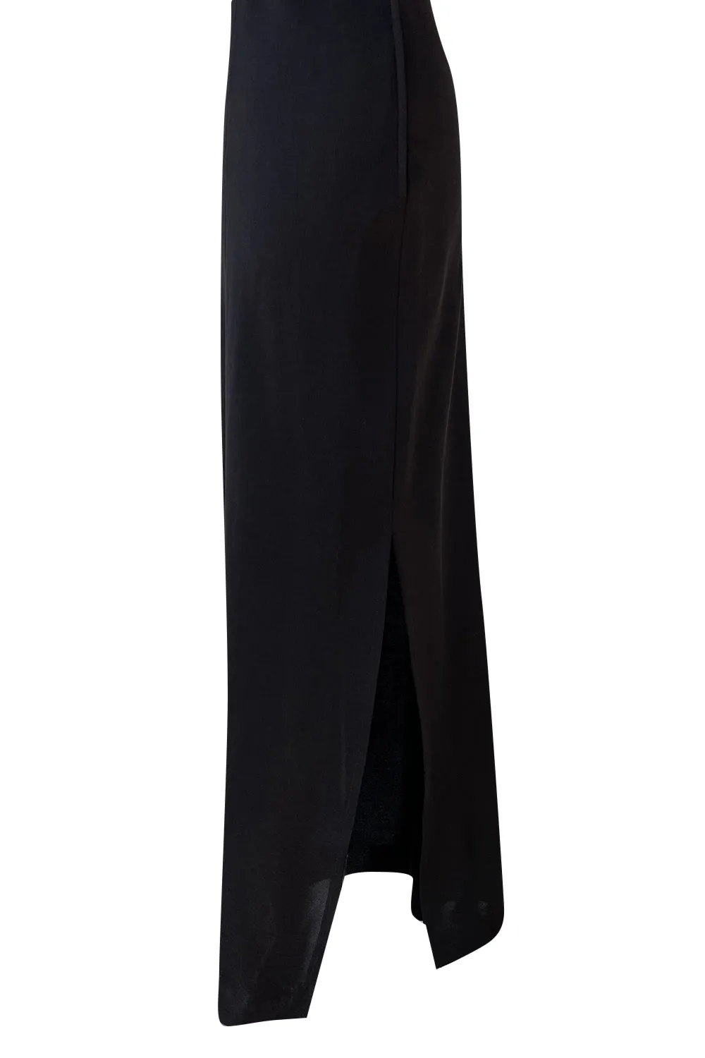 1990s Yves Saint Laurent Black Stretch Jersey Strapless Dress w Original Hang Tag