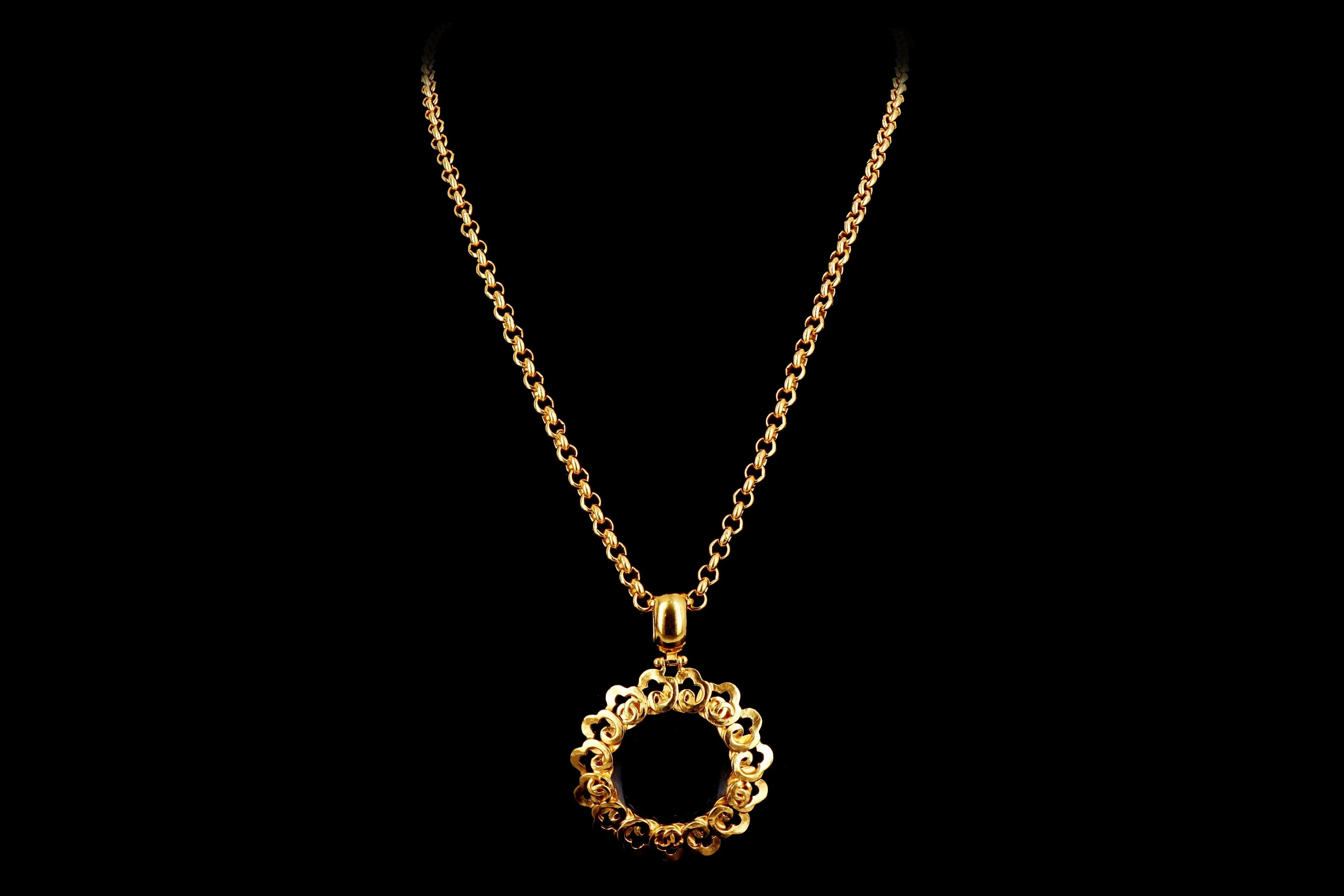 1997 Vintage Chanel Magnifying Glass Pendant Necklace