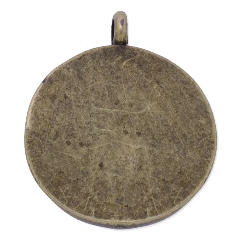 20 pieces 20MM Antique Bronze Round Zinc Alloy Cameo Cabochon Base Setting Pendants,Nickle and Lead free;fit 20mm cabochon