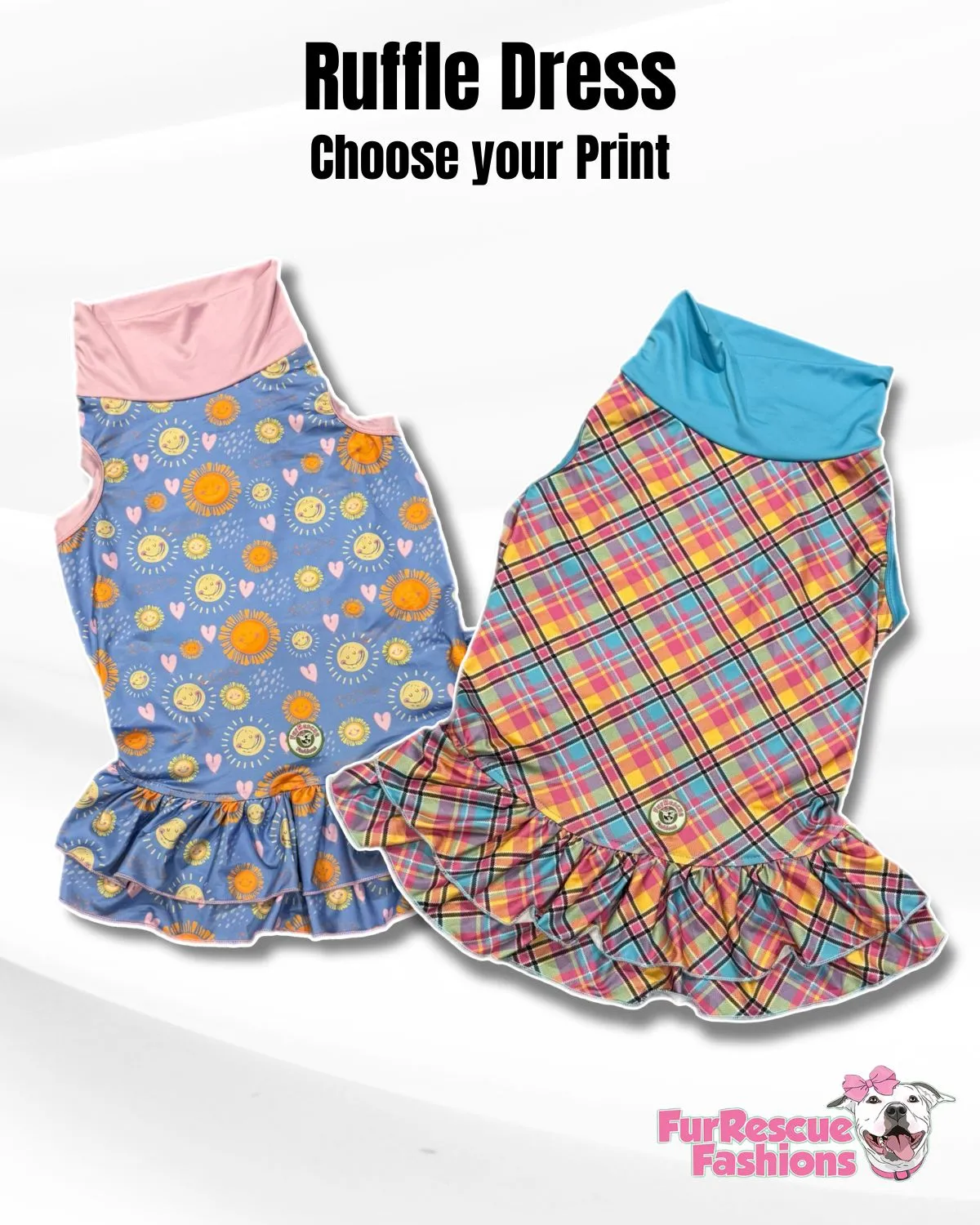 2025 Spring & Easter Dog Dress With Ruffle / With Sleeves or Sleeveless (Available in any pattern)