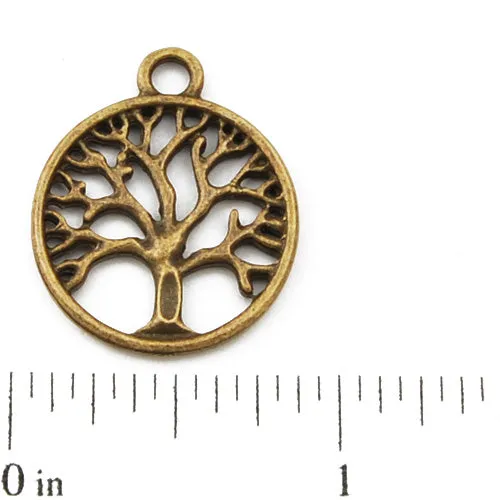 20mm Vintage antique bronze Zinc alloy Charms,tree,sold 100 pcs per pkg