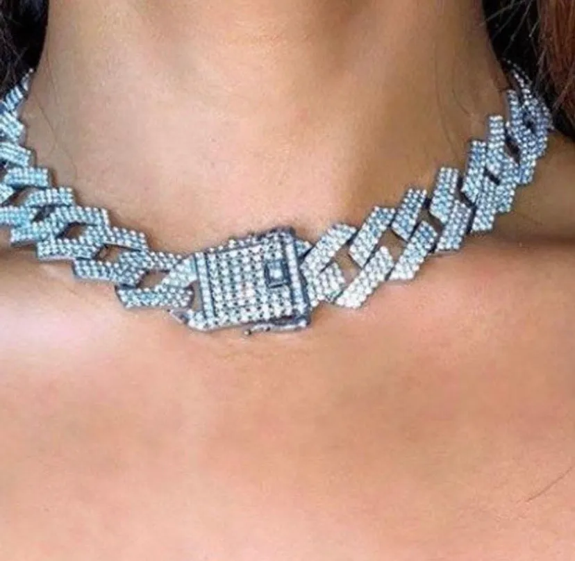 20mm Women and men cuban choker , cuban link chain , Christmas gift , blinged iced cuban necklace , men cuban necklace,cuban