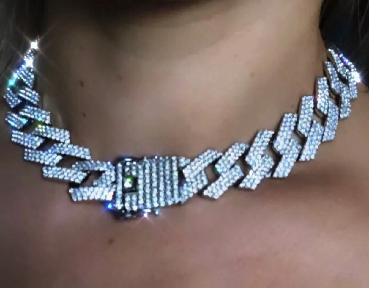 20mm Women and men cuban choker , cuban link chain , Christmas gift , blinged iced cuban necklace , men cuban necklace,cuban