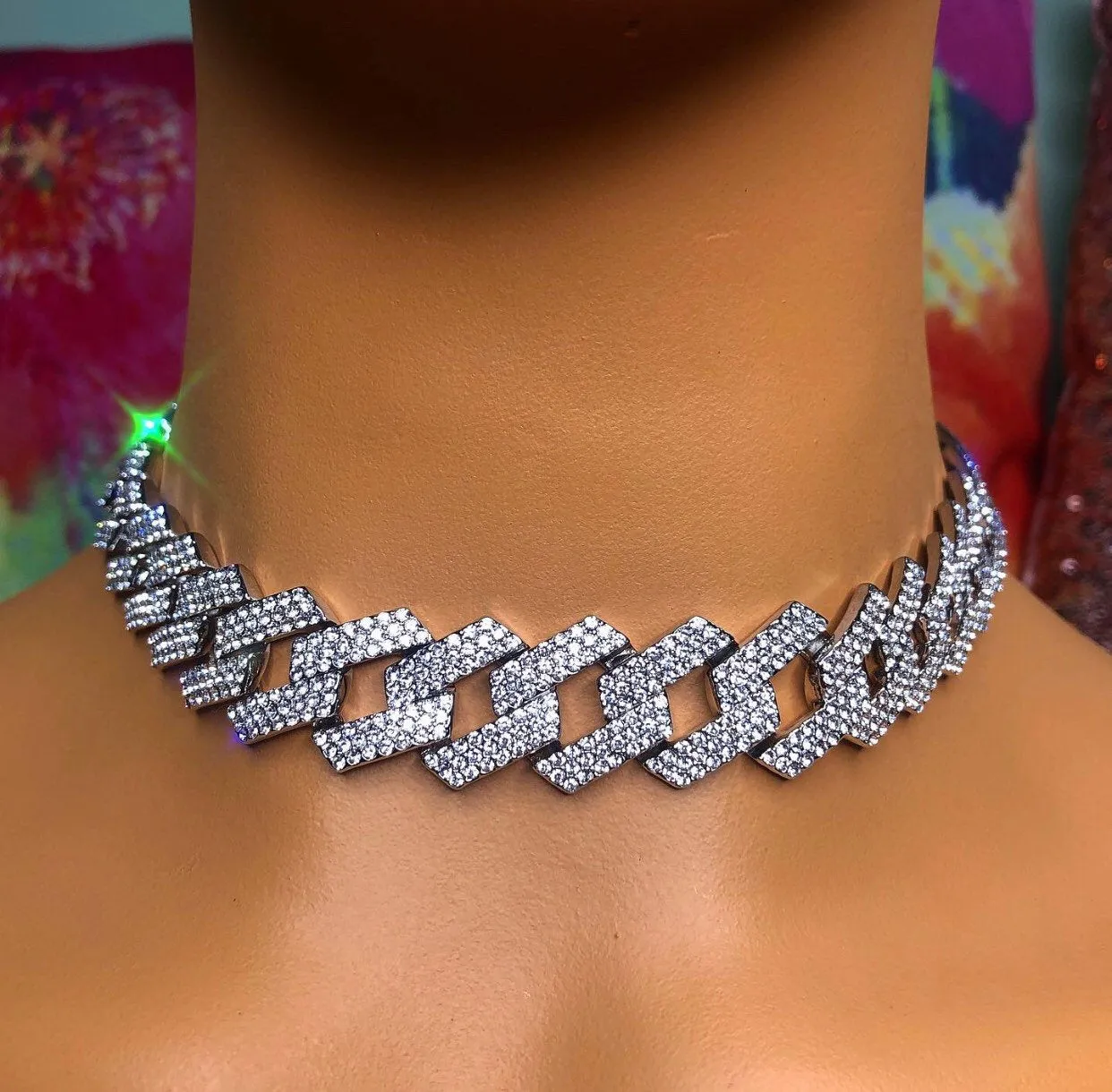 20mm Women and men cuban choker , cuban link chain , Christmas gift , blinged iced cuban necklace , men cuban necklace,cuban