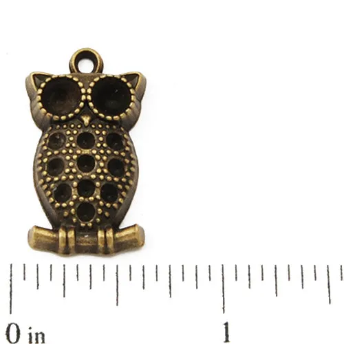 21*14mm Vintage antique bronze Zinc alloy Charms,Owl,sold 100 pcs per pkg