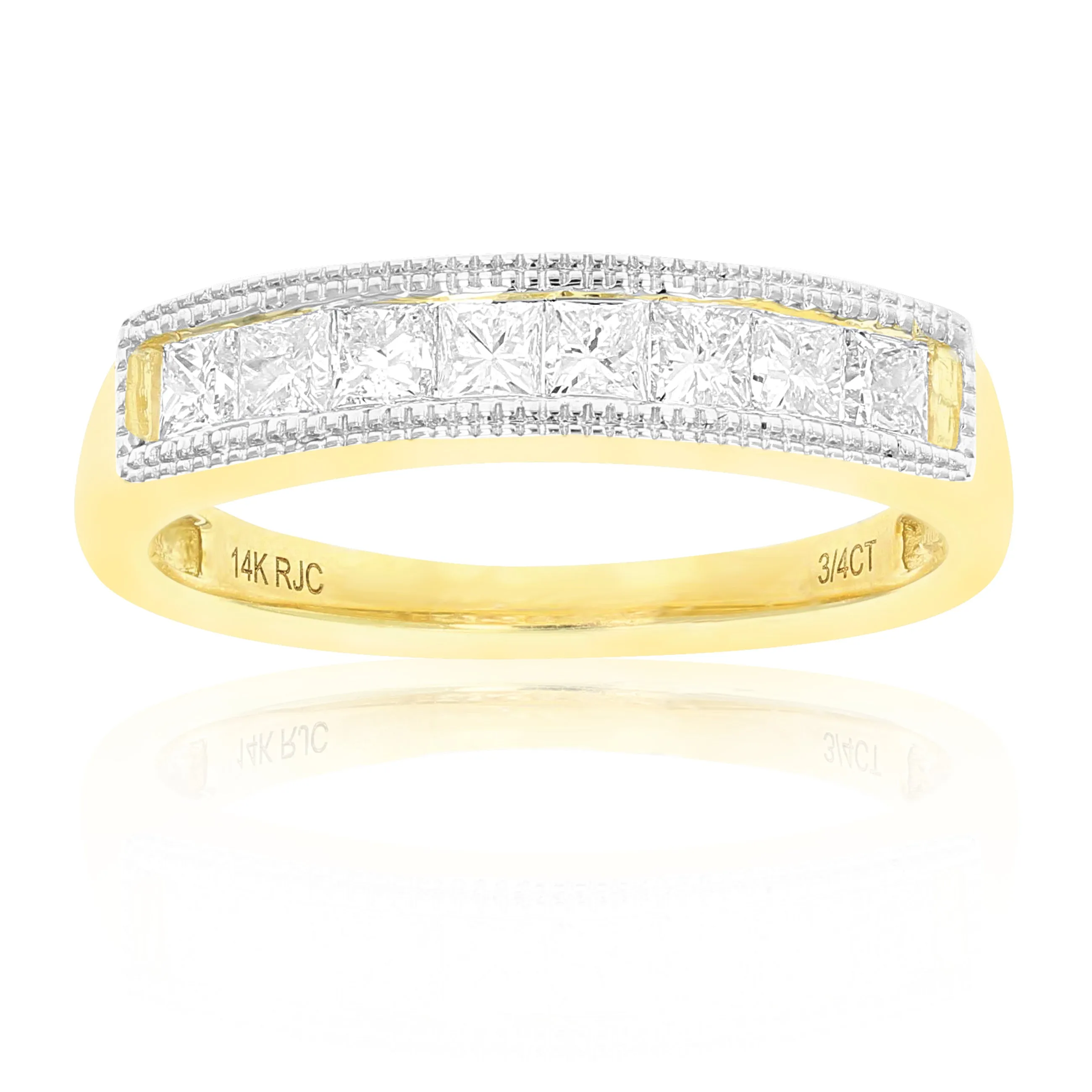 3/4 cttw Diamond Wedding Band in two-tone Gold