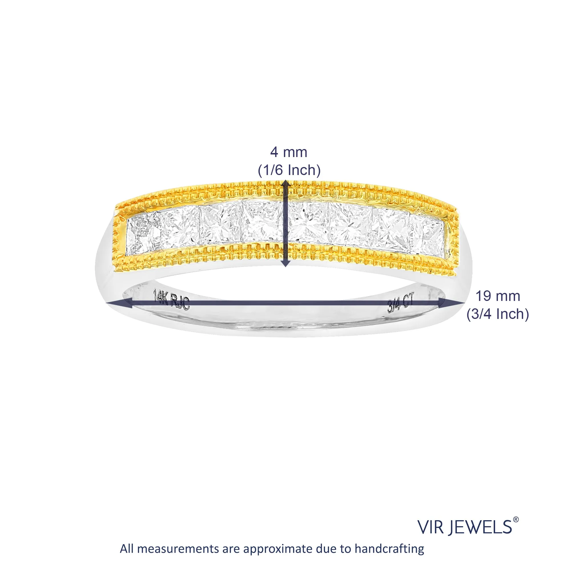 3/4 cttw Diamond Wedding Band in two-tone Gold
