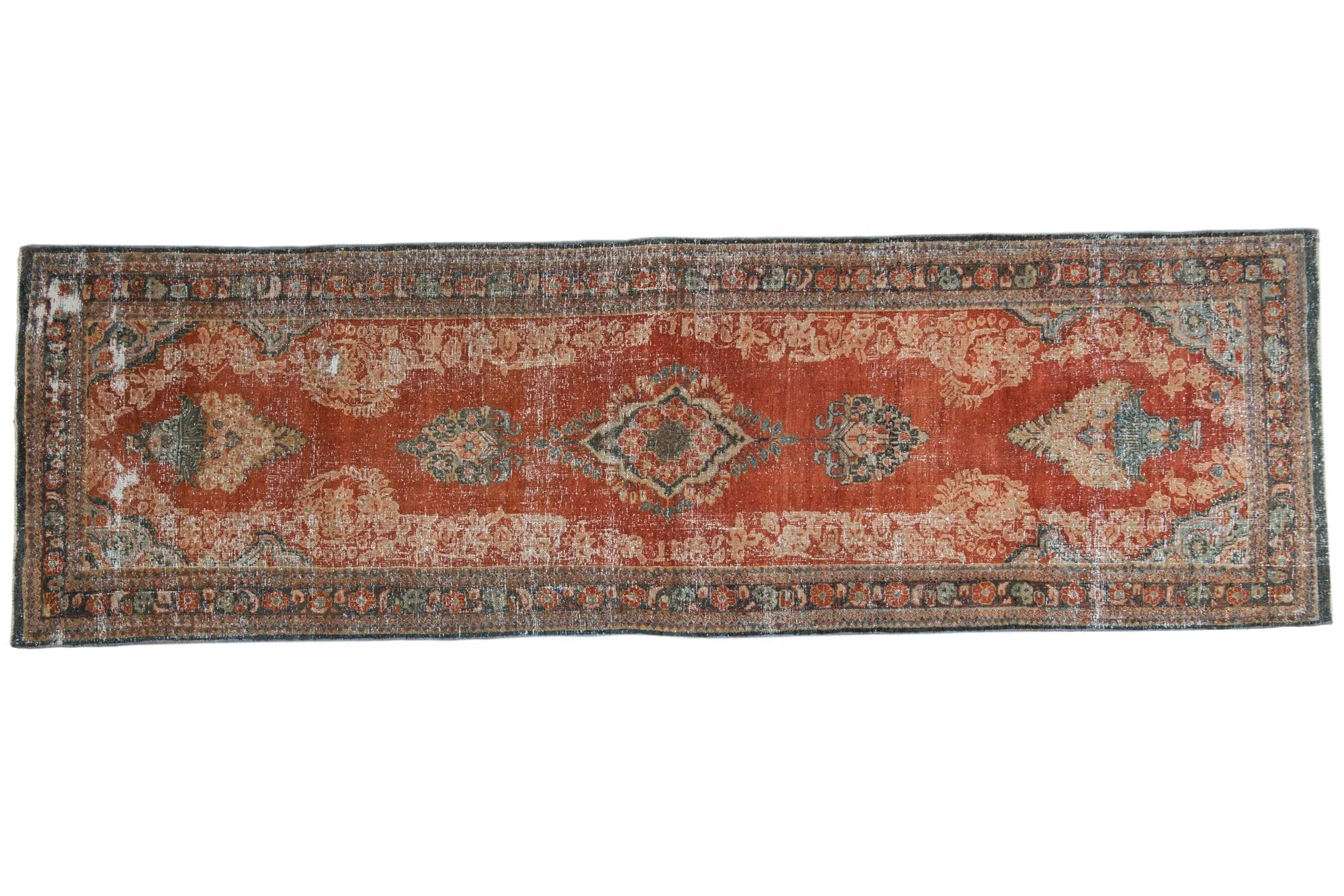 3.5x11.5 Vintage Distressed Mahal Rug Runner
