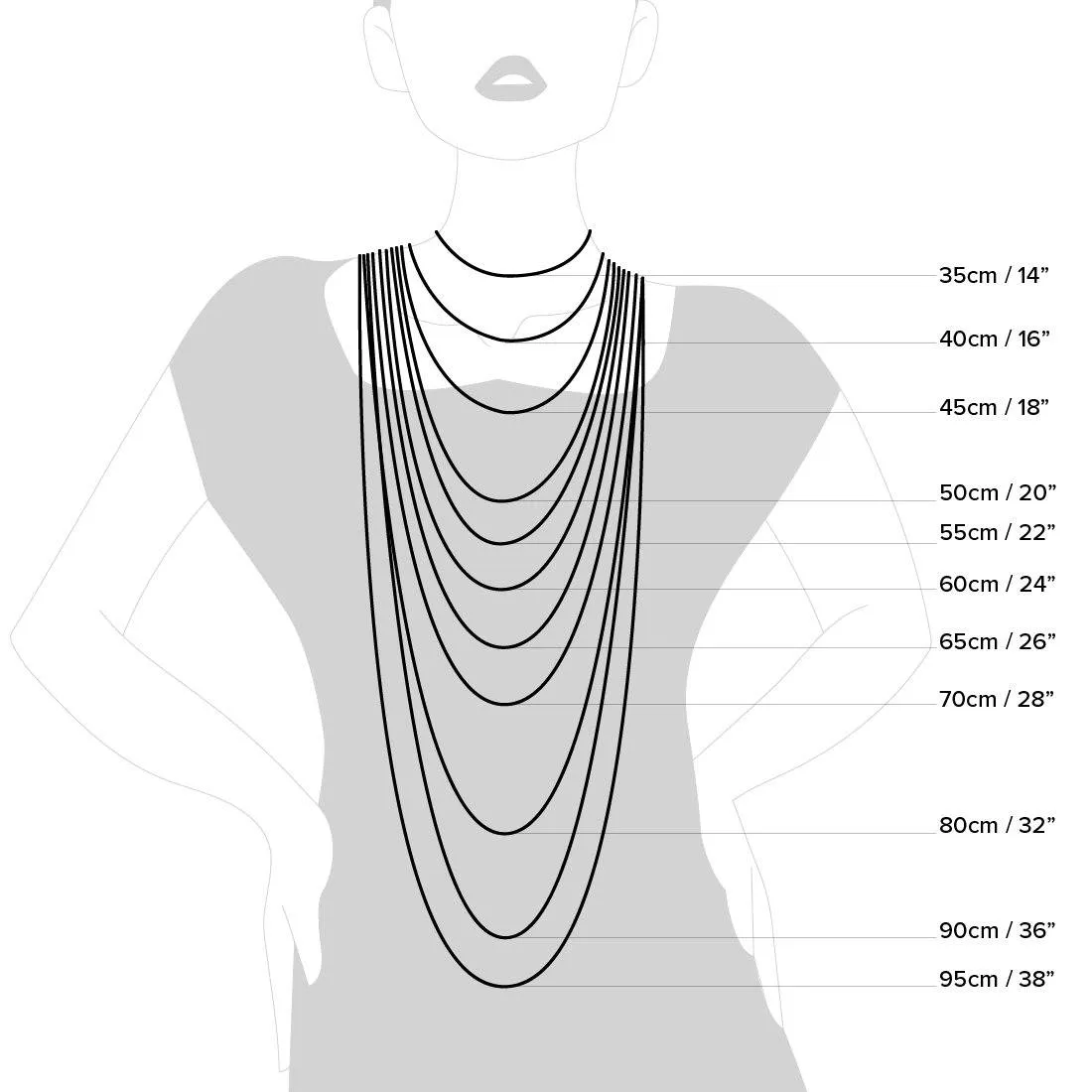 45cm Sterling Silver Cubic Zirconia Open Circle Necklace