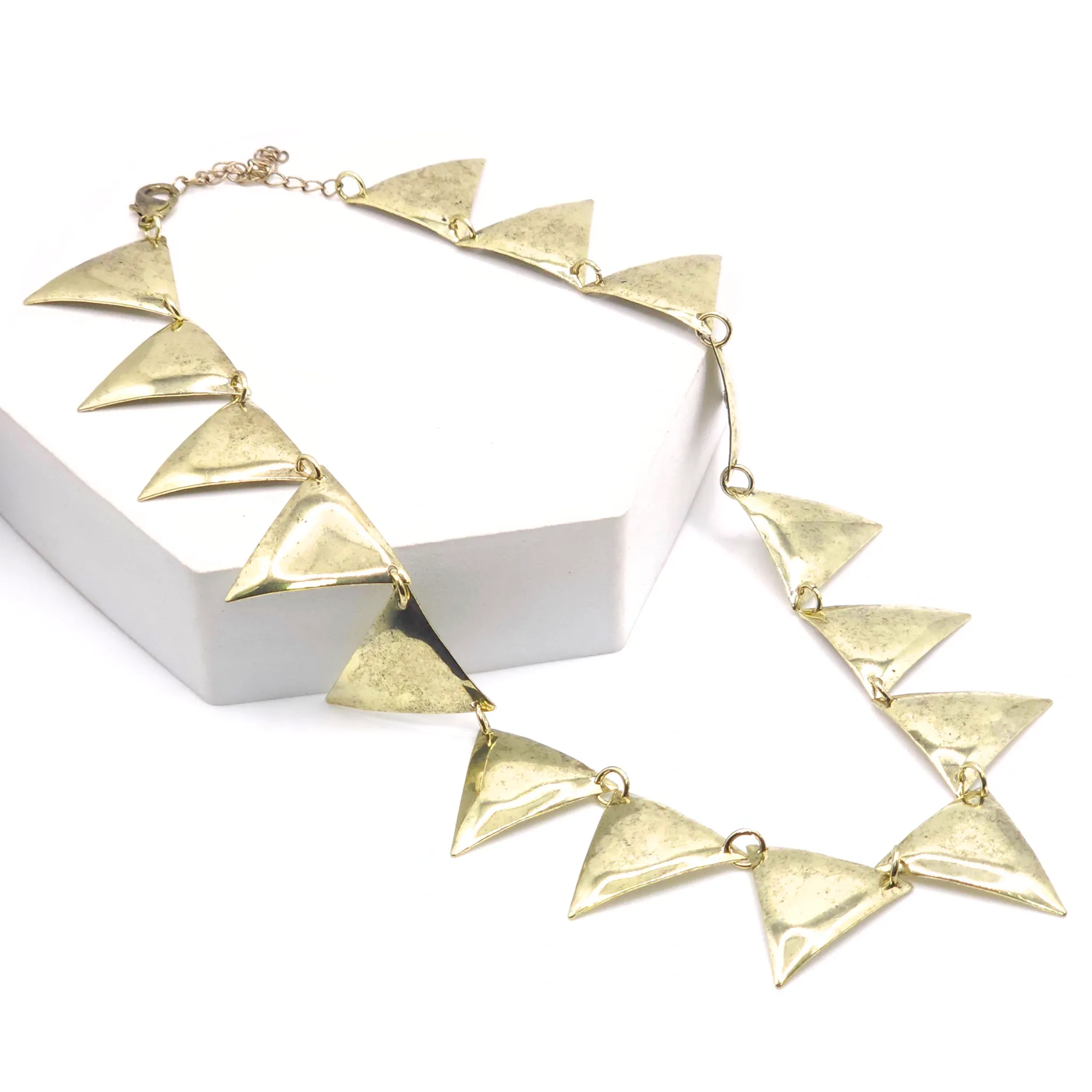 7003-GD Gold Triangles Necklace