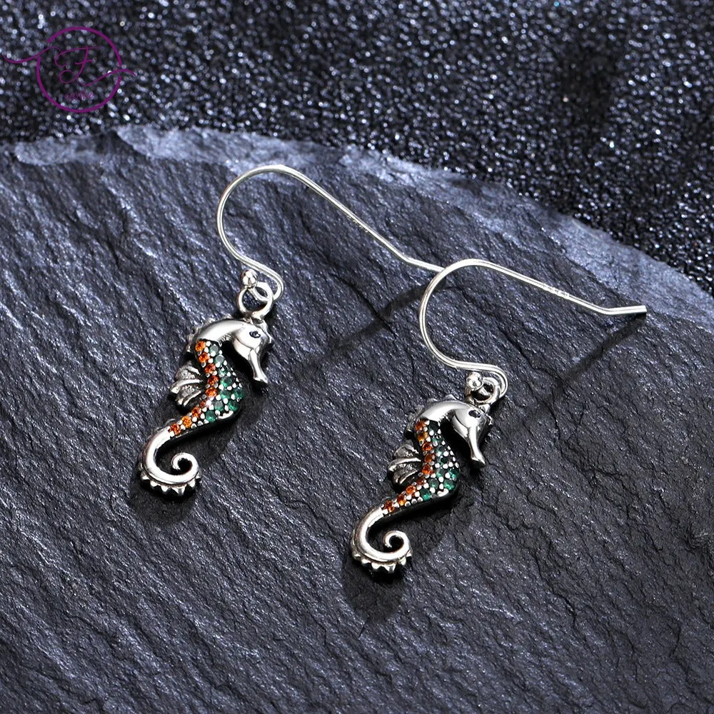 925 Sterling Silber Seahorse Earrings