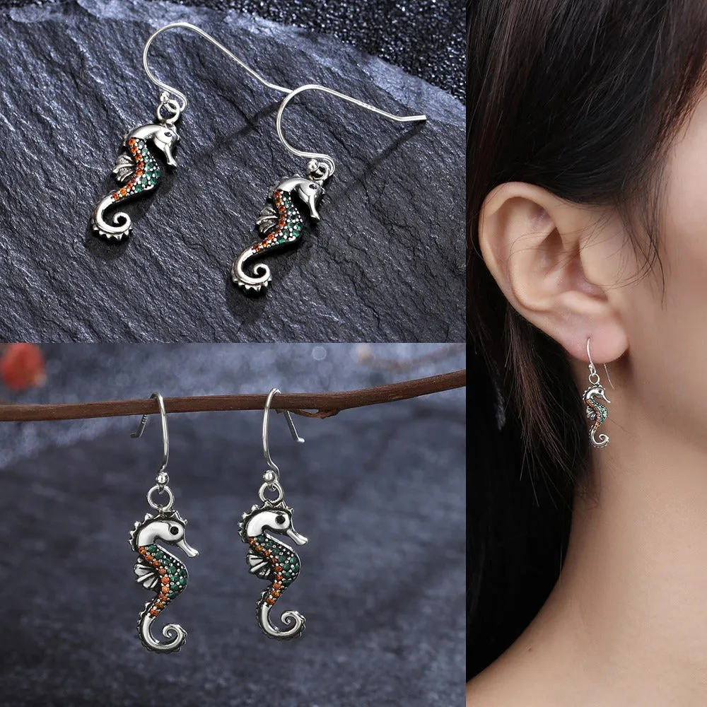 925 Sterling Silber Seahorse Earrings
