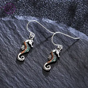 925 Sterling Silber Seahorse Earrings