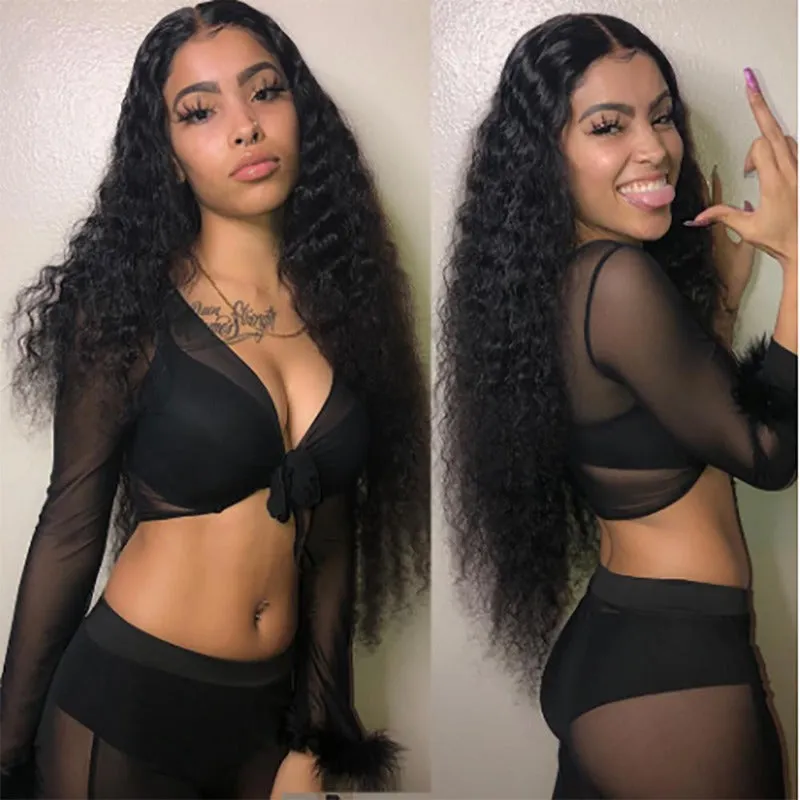 Affordable hair Deep Wave Black 1B color 100% Human Hair 1 Bundle 100g 10"-30"