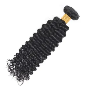 Affordable hair Deep Wave Black 1B color 100% Human Hair 1 Bundle 100g 10"-30"