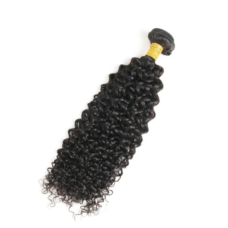 Affordable Hair Jerry Curly  Natural Black 100% Human Hair 1 Bundle 100gram/bundle