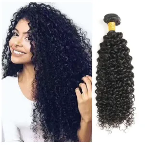 Affordable Hair Jerry Curly  Natural Black 100% Human Hair 1 Bundle 100gram/bundle