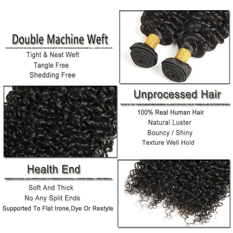 Affordable Hair Jerry Curly  Natural Black 100% Human Hair 1 Bundle 100gram/bundle