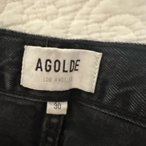 Agolde Black Denim Women's Shorts size 30 with button front