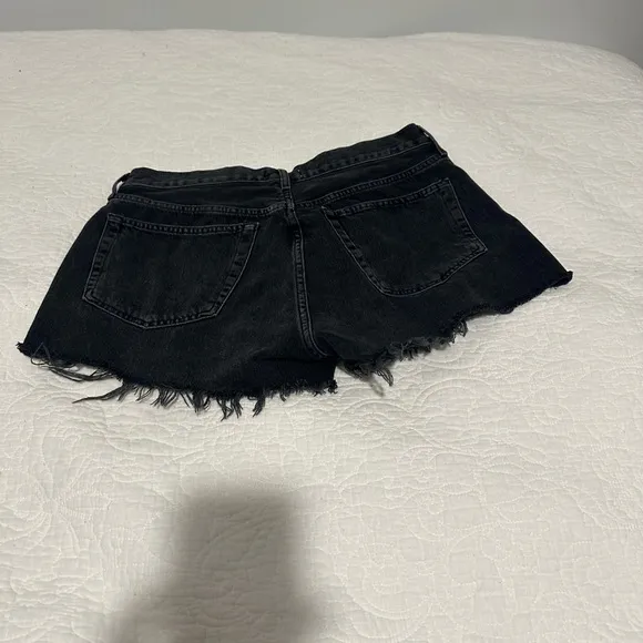 Agolde Black Denim Women's Shorts size 30 with button front
