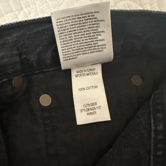 Agolde Black Denim Women's Shorts size 30 with button front
