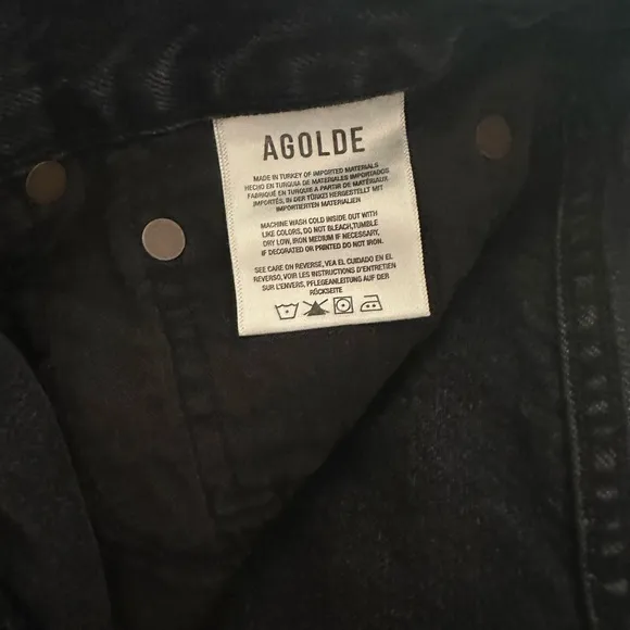 Agolde Black Denim Women's Shorts size 30 with button front