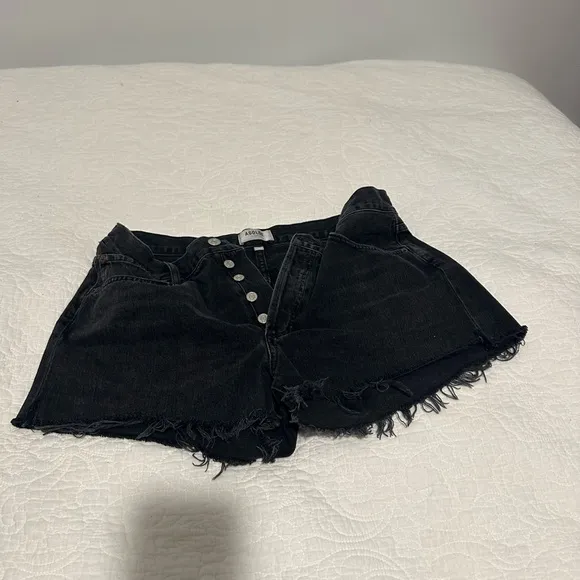 Agolde Black Denim Women's Shorts size 30 with button front
