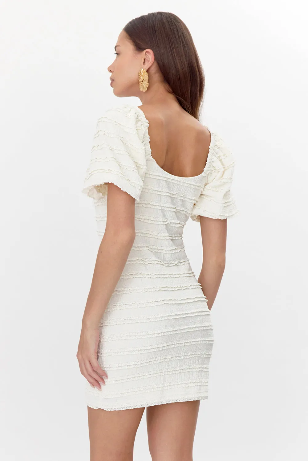 Aina Textured Lace Trim Mini Dress