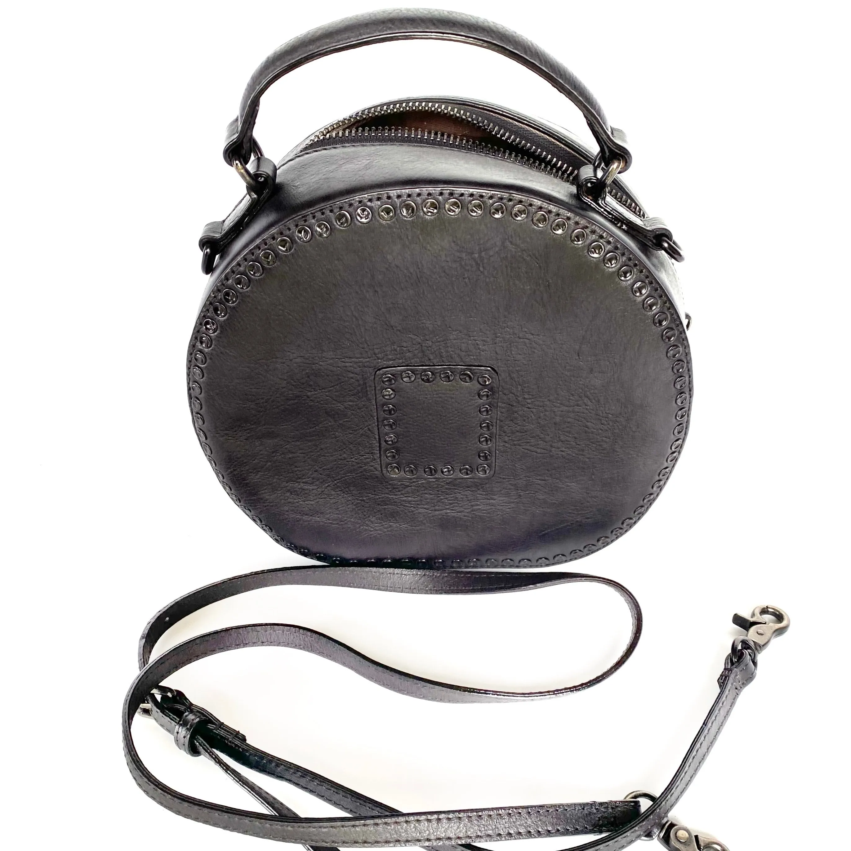 Alanis Black Round Beaded Bag