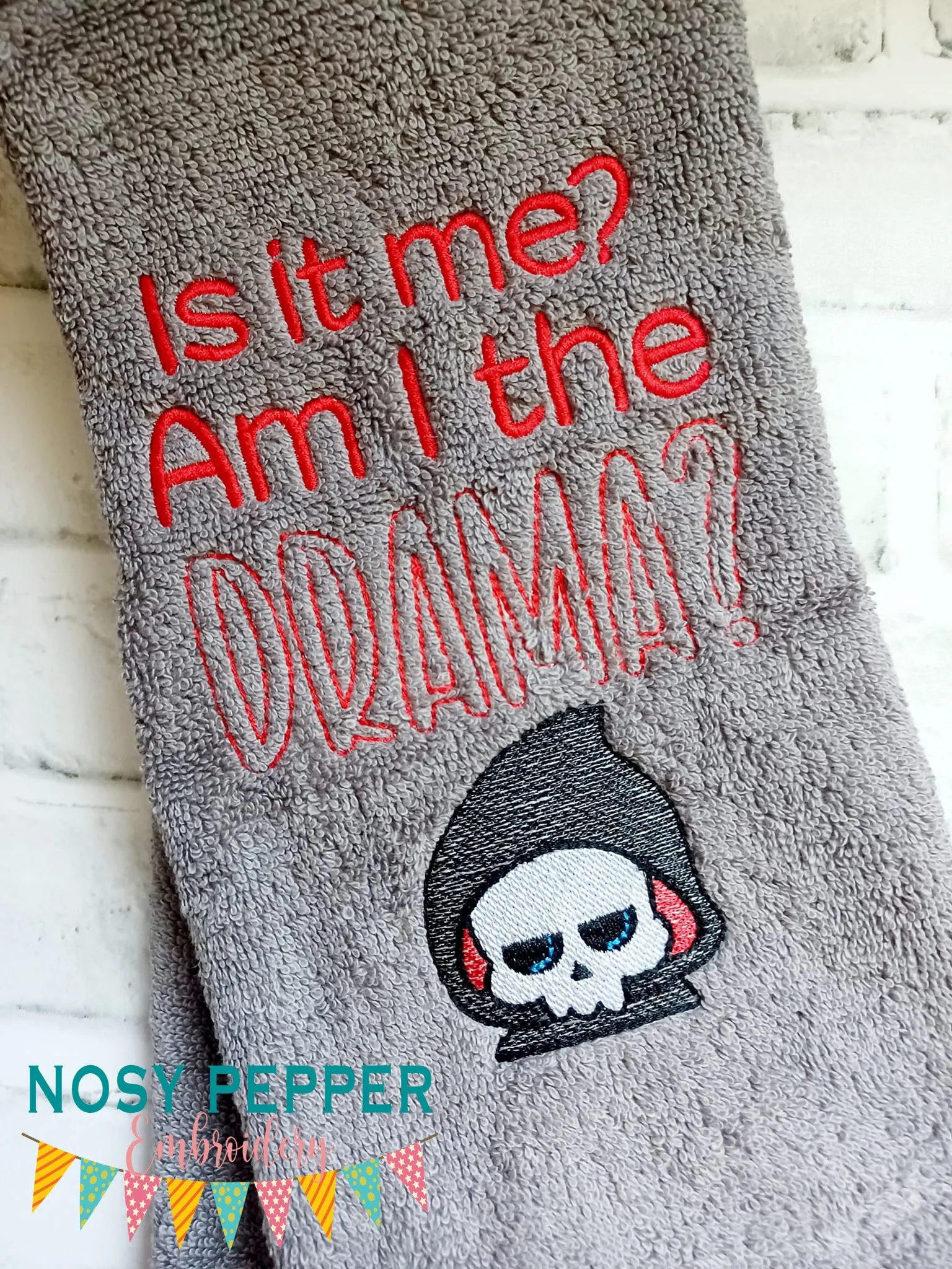 Am I The Drama sketchy machine embroidery design (4 sizes included) DIGITAL DOWNLOAD