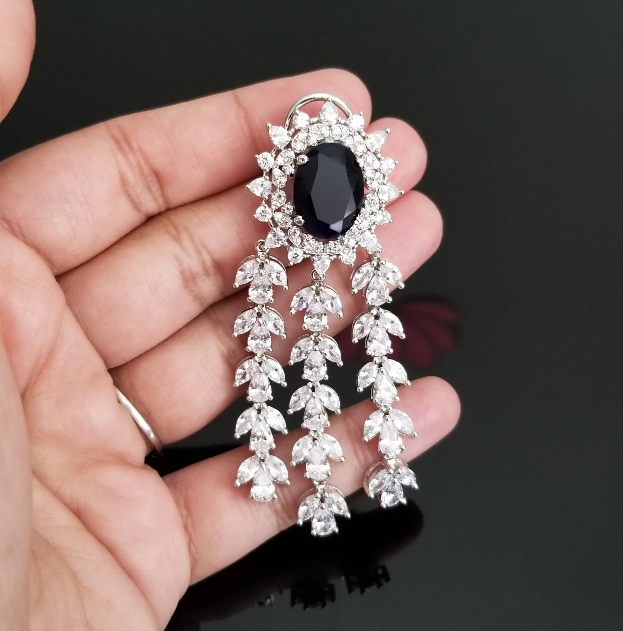American Diamond Long Earrings ST12