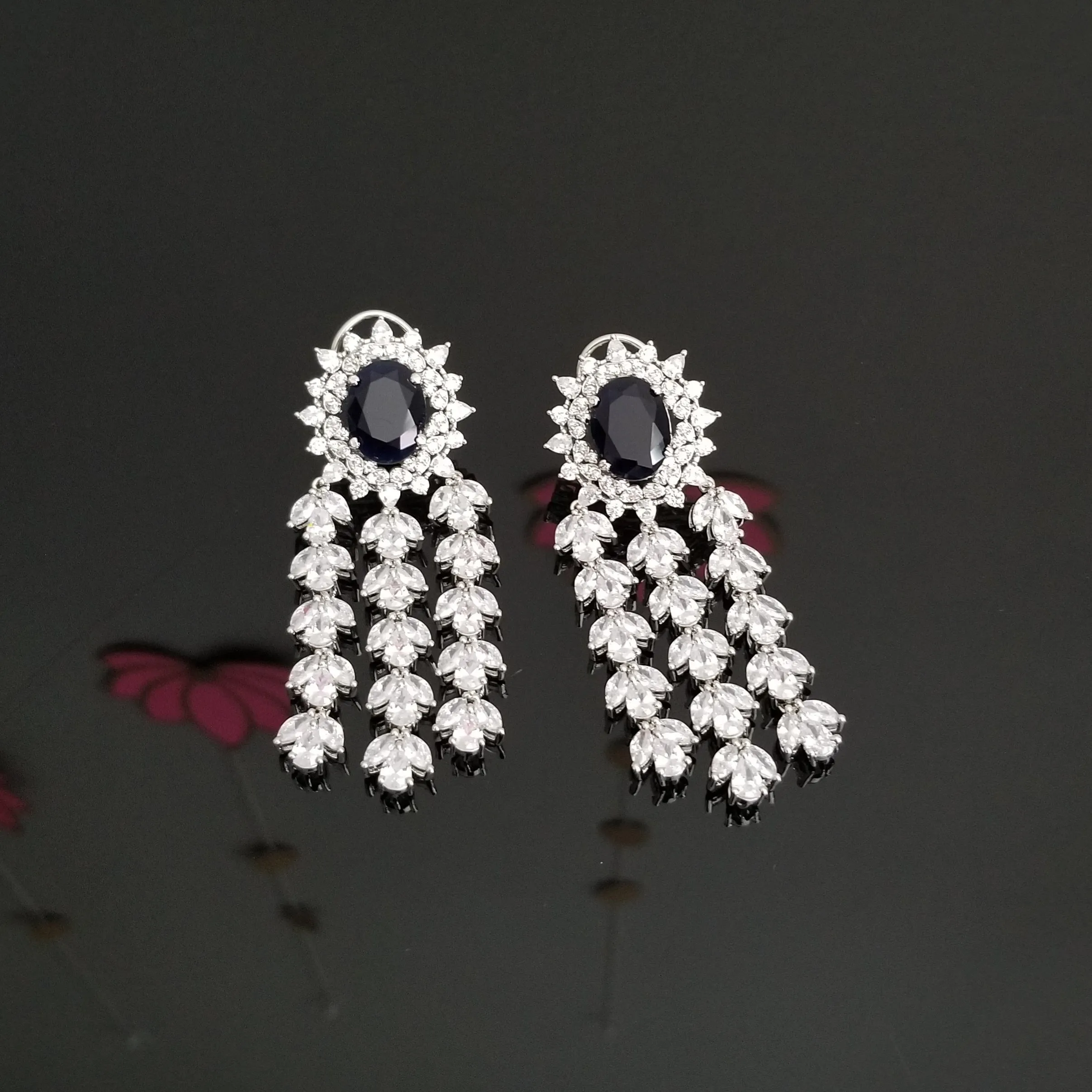 American Diamond Long Earrings ST12