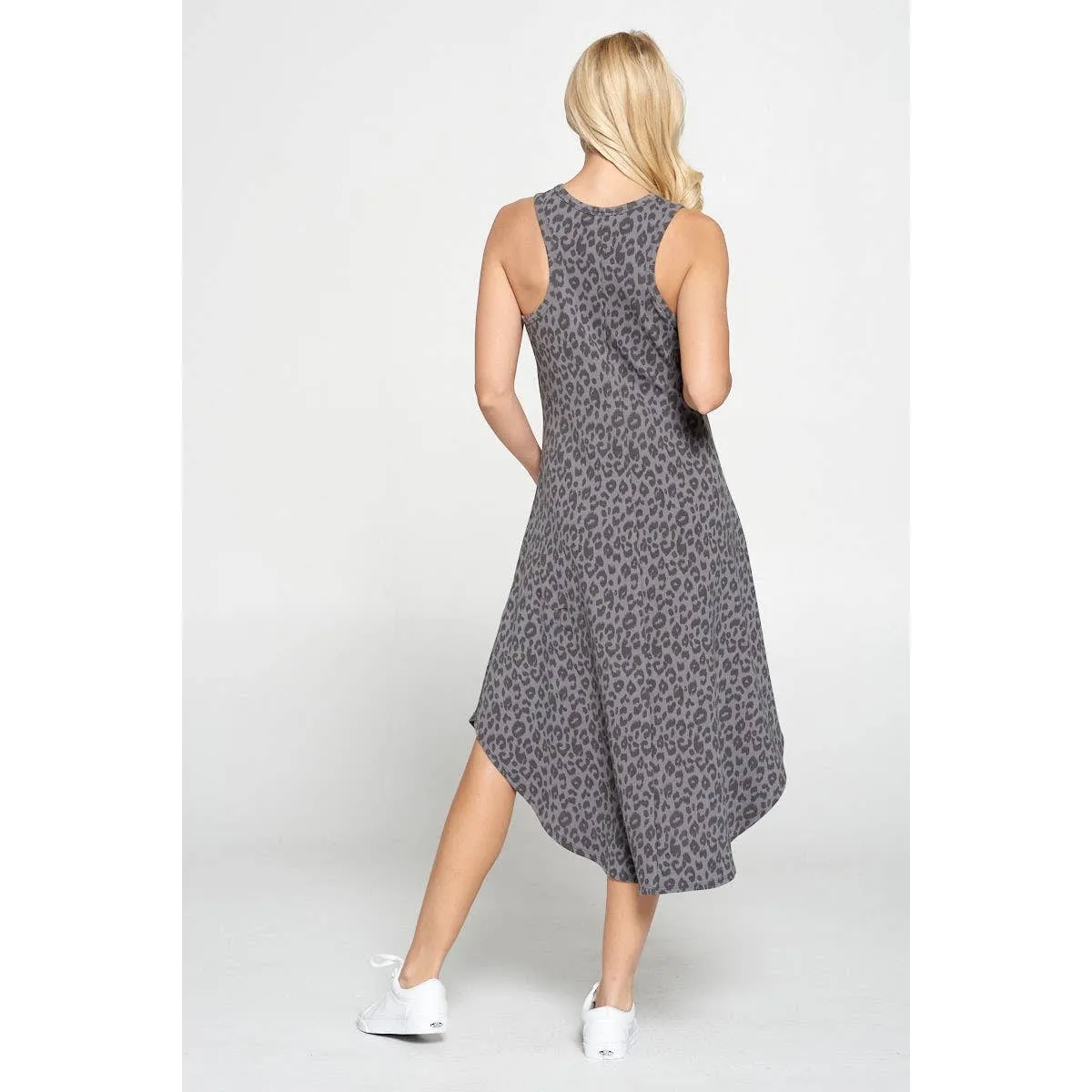 Animal Print V-neck Dress with Curves