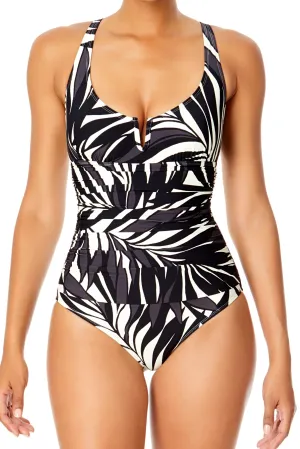 Anne Cole Palm Chic V-Wire One Piece