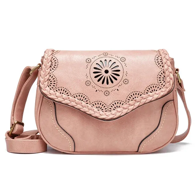 Annmouler Vintage PU Leather Shoulder Bag